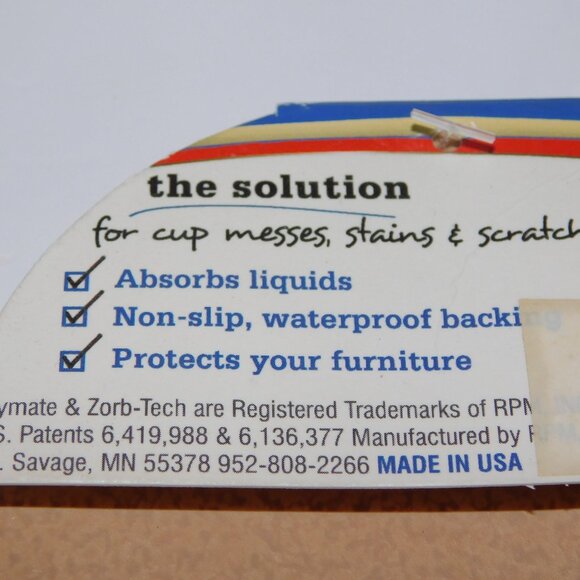 VTG 4 Drymate Super Absorbent Round Drink Coaster Cat Fish Bowl NEW Yellow - Picture 4 of 5